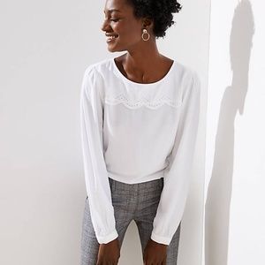 New LOFT Women's‎ Eyelet Cutout Back Blouse